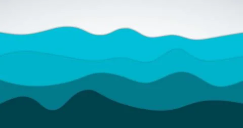 Sea ocean waves flat background. Vector illustration. Stock Illustration