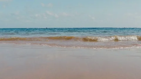 Sea, Ocean Waves over Sand Beach Stock Footage 70404917