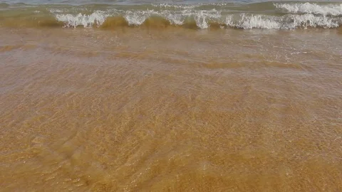 Sea, Ocean Waves over Sand Beach Stock Footage 70406569