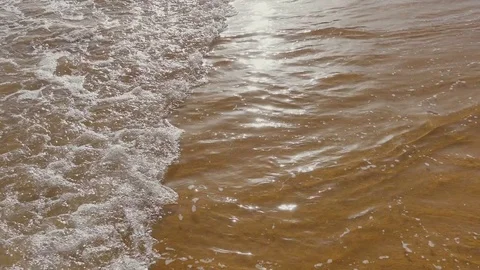 Sea, Ocean Waves over Sand Beach Stock Footage 70406675