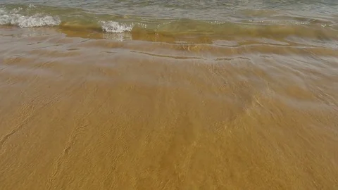 Sea, Ocean Waves over Sand Beach Stock Footage 70767049