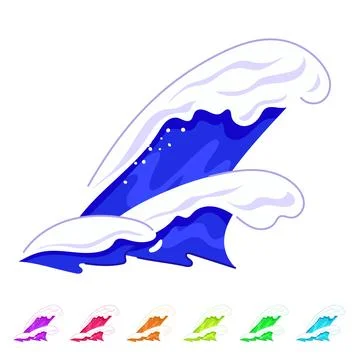 Sea ocean waves vector cartoon graphic Stock Illustration
