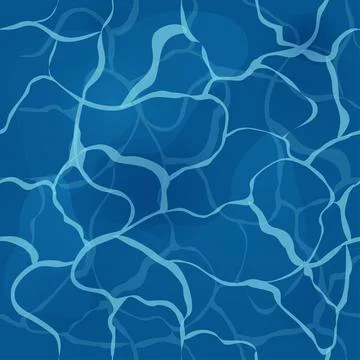 Sea or ocean surface top view in cartoon style seamless background. Tropical Illustrazione stock