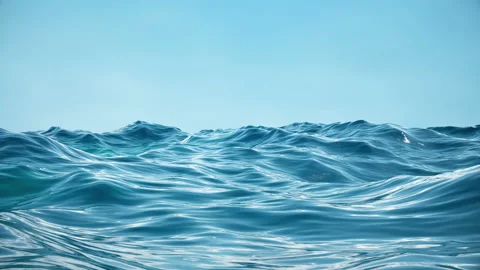 Sea or ocean, waves close-up view. Blue waves sea water. Blue crystal clear Stock Footage 113339335