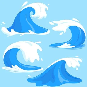 Sea or ocean waves. Vector illustration Stock Illustration