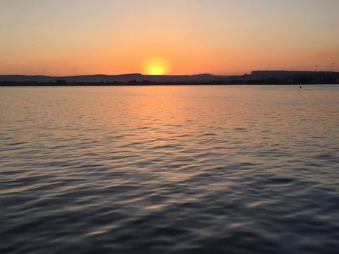 Sea Orange Sunset Stock Footage 76839724