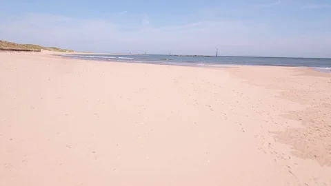 Sea Palling Norfolk by drone Stock Footage 100894922