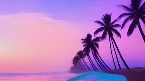 Sea of palm trees 18a Stock Footage 234063568