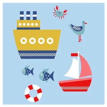 Sea pattern geometric illustration isolated on background Illustrazione stock