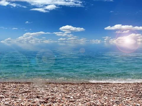 Sea pebble beach Stock Photos