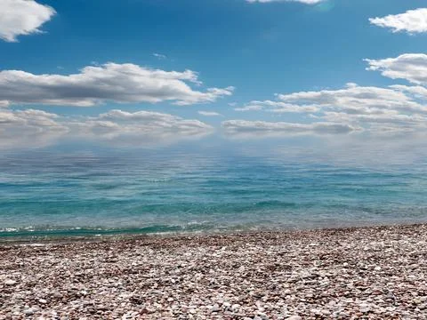Sea pebble beach Stock Photos