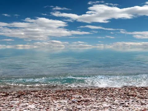 Sea pebble beach Stock Photos