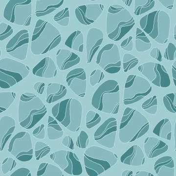 Sea pebbles hand drawn vector seamless pattern Stock Illustration