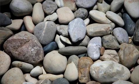 Sea pebbles on the shore Stock Photos