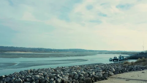 Sea pier - Baie de Canche (France) Stock Footage 101597745