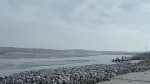 Sea pier - Baie de Canche (France) d-log Stock Footage 101597747