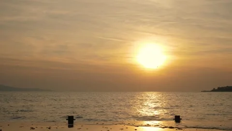 Sea pier at dawn Stock Footage 289786643