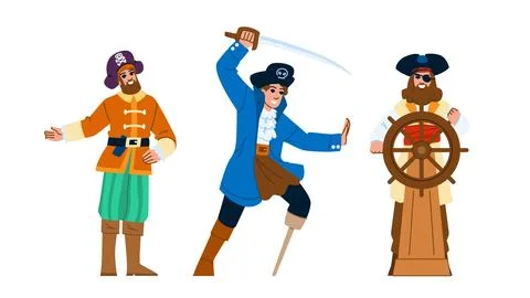 Sea pirate captain vector 스톡 일러스트