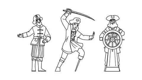 Sea pirate captain vector Stockillustratie