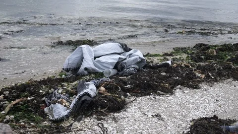 Sea plastic pollution concept Stock-Footage 119660113