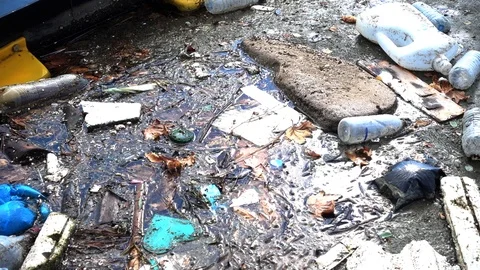 Sea Plastic Pollution Garbage 3 Stock Footage 114482385