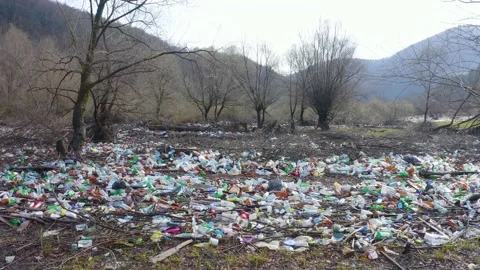A sea of plastic waste Video stock 170796461