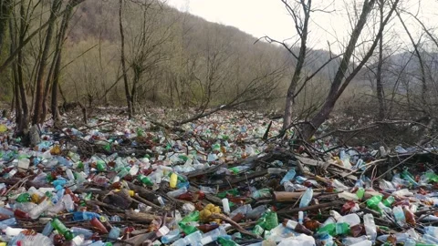 A sea of plastic waste Video stock 170796482