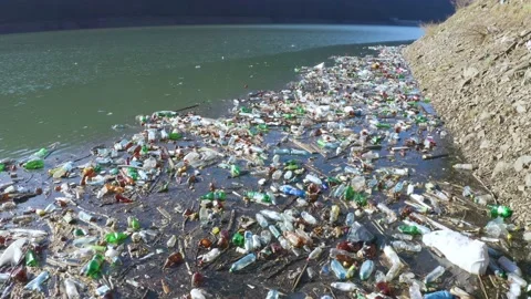 A sea of plastic waste Video stock 170796920