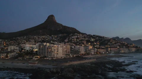 Sea Point Coast at Night Stock Stock Footage 169074953