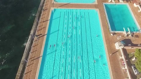 Sea Point swimming pool Stock Footage 241710451