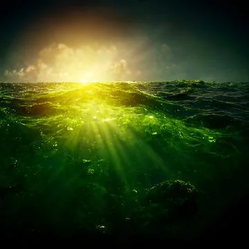 Sea pollution cause from global warming Stock Illustration