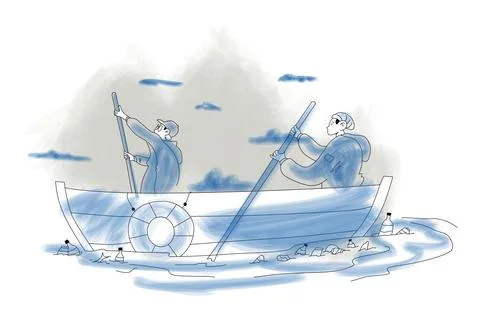 Sea Pollution Illustration 스톡 일러스트