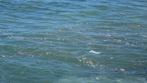 Sea Pollution -Trash, plastic, garbage, bottle... environmental pollution on the Stock Footage 122171151