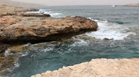 Sea in pool rough stromy waves coming in and out Stock Footage 37531392