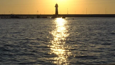 Sea port of Sochi. Night city, ships, yachts, motor ships. Vídeo Stock 99674053