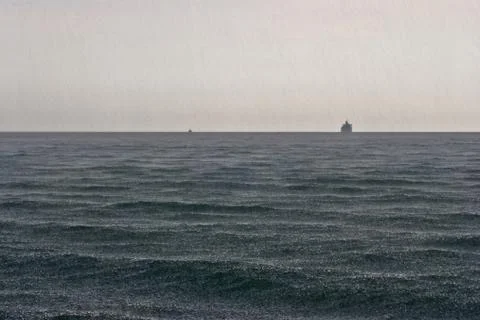 Sea in the rain Stock Photos