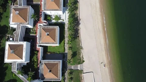 The Sea Ranch, failed paradise beach, Lantau Island, Hong Kong, Aerial Footage Video stock 230156902