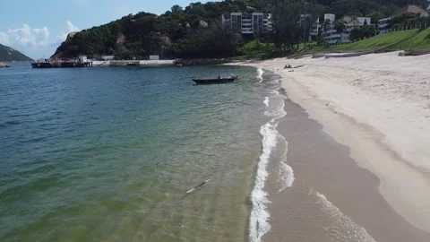 The Sea Ranch, failed paradise beach, Lantau Island, Hong Kong, Aerial Footage Stock-Footage 230192737