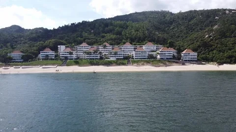 The Sea Ranch, failed paradise beach, Lantau Island, Hong Kong, Aerial Footage Stock Footage 230193243