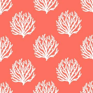 Sea reef corals seamless pattern. Marine abstract shapes. Textile, wallpaper Illustrazione stock