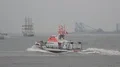 Sea rescue cruiser patrol on river at Bremerhaven GER 4k or 4k+ Resolution