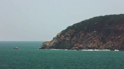 Sea Rock Formation Stock Footage 7807573