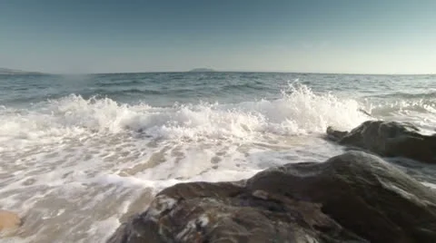 Sea rocks and waves Stock Footage 26096119