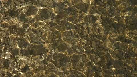 Sea rocky bottom with sunlight reflected in the water Stock Footage 90861604