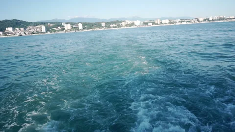 The sea rolling in from the boat Stock Footage 246880735