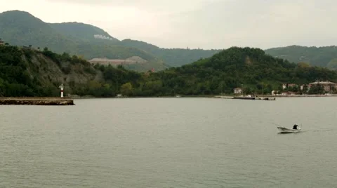 Sea sailing in the fall Stock Footage 42459200