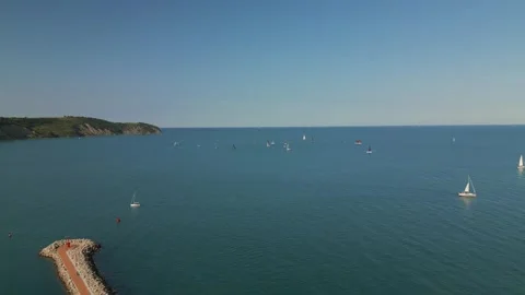 Sea with sailing yachts Stock Footage 254582738