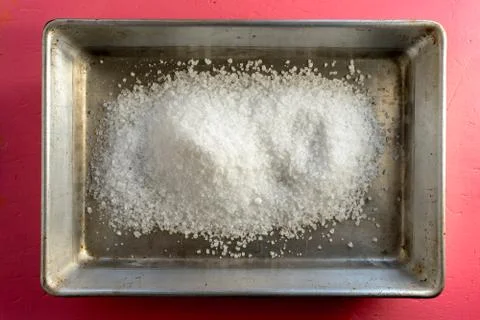 Sea salt crystals in a rectangular shape for baking Stock Photos