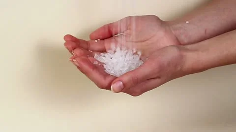 Sea salt in hands Video stock 11655212