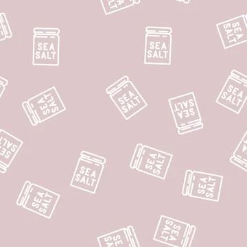 Sea salt line vector seamless pattern Stock Illustration